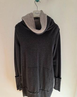 Felpa/maglione con collo in pelliccia sherpa