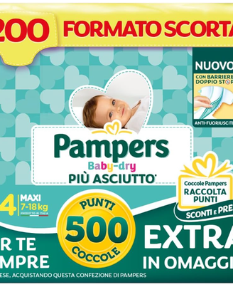 Pampers Baby Dry Maxi, Taglia 4 (7-18 kg), Formato