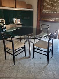 Tavolo Nodo acciao e vetro Bortoli per Tisettanta 