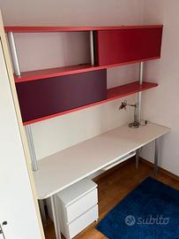 Scrivania con libreria in legno  TUMIDEI