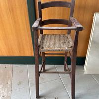 Seggiolone legno e paglia