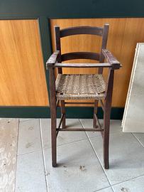 Seggiolone legno e paglia