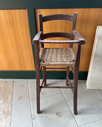 Seggiolone legno e paglia