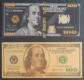 Banconote lamina oro dollari USA lotto 2pz unc