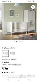 lettino bambino con materasso ikea sundvik