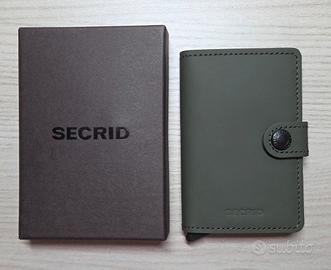 SECRID Portacarte nuovo pelle verde / nero,  RFID