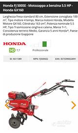 Motozappa Honda FJ500 SE