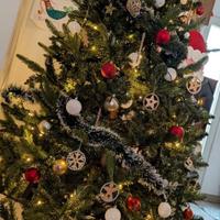 Albero di Natale Artificiale 210 cm, Base in legno