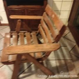 2 sedie pieghevoli legno