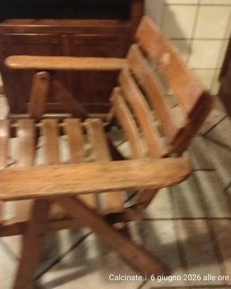 2 sedie pieghevoli legno