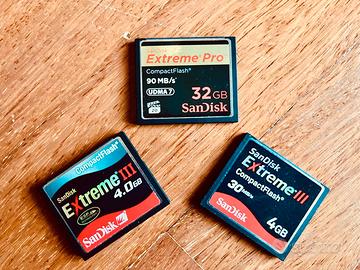 3 SanDisk Compact Flash (40GB) - Extreme III/Pro