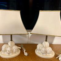 Coppia Di Abat-jour Vintage Famiglia di Elefanti