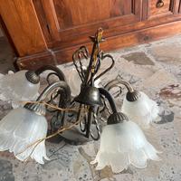 Lampadario in ferro battuto  5 luci