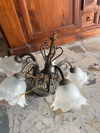 Lampadario in ferro battuto  5 luci