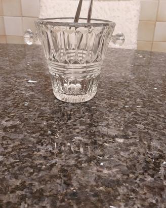 portaghiaccio in cristallo con pinza