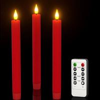 Candele Natale a LED rosse con timer remoto