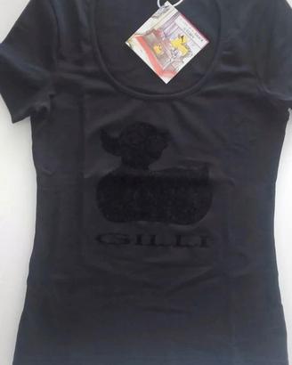 Gilli Via della Spiga t-shirt nera xs con papera