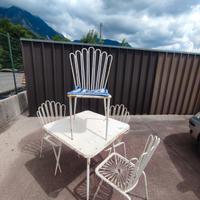 tavolo e sedie vintage da giardino