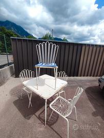 tavolo e sedie vintage da giardino