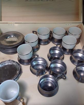 6 tazzine caffè peltro 