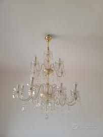 Lampadario con cristalli e pendenti Swarowski