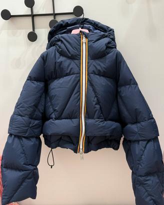 Piumino  donna k way R&D cropey 2.1 blu
