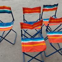 SET 5 SEDIE REGISTA RIPIEGABILI PICNIC VIAGGIO