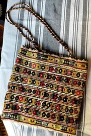 Borsa Vintage Artigianale Ricam. - Stile Boho-Chic