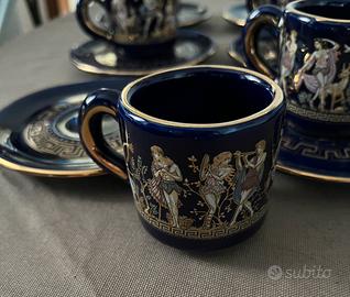 N. 6 Tazzine da caffè greche con oro zecchino