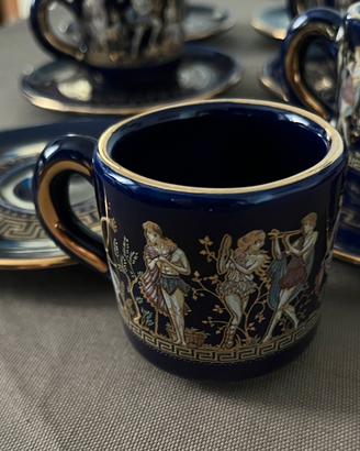 N. 6 Tazzine da caffè greche con oro zecchino
