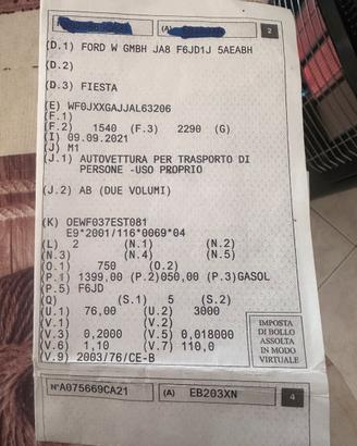 Ricambi ford fiesta 2010