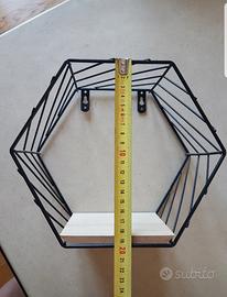 Coppia di mensole in metallo e legno