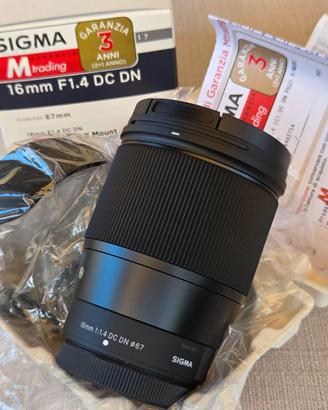 Sigma 16mm 1.4 DC DN per Fuji Fujifilm