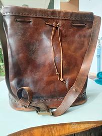 borsa a secchiello in vero cuoio