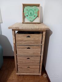 Cassettiera multiuso in legno di olivo