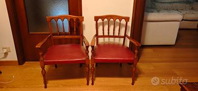 Poltroncine vintage in legno stile classico 