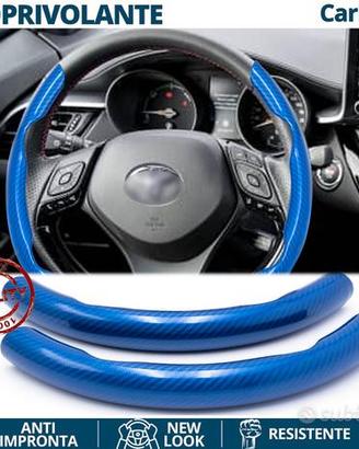 COPRIVOLANTE per TOYOTA Effetto FIBRA CARBONIO Blu