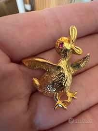 Spilla vintage paperella made in Italy