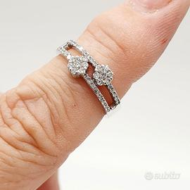 COD.1375C.25 ANELLO ORO BIANCO 18K 750 DIAMANTINI