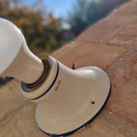 N.. 5 Portalampada  in ceramica con bordo blu 