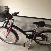 Bicicletta ragazza bambina decathlon 24'' rosanera