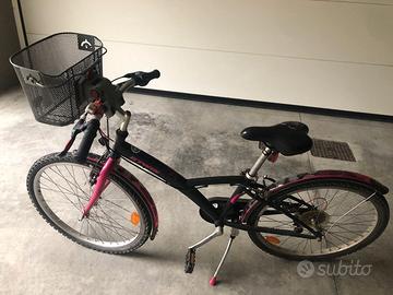 Bicicletta ragazza bambina decathlon 24'' rosanera
