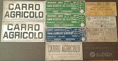 targhe carro agricolo 