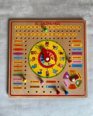 Calendario/Orologio perpetuo didattico per bambini