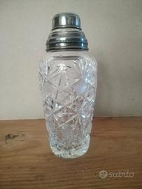 shaker in cristallo e argento