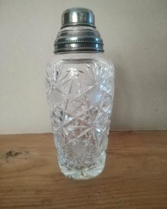 shaker in cristallo e argento