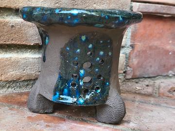 vaso in grès nero per neofinetia