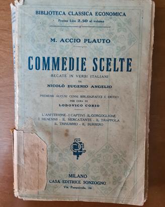 "Commedie Scelte" di M. Accio Plauto anni '30 Sonz