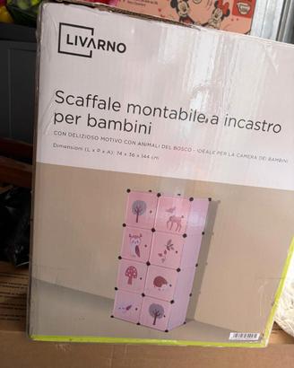 Scaffale a cubi portaoggetti bambini