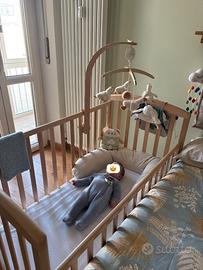 Lettino legno + materasso memory